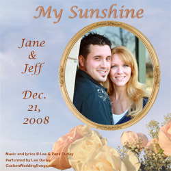 CD jacket cover with pale roses and sky, personalized with photo