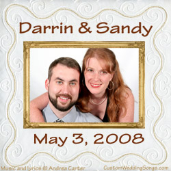 CD jacket cover with white and gold scroll, personalized with photo