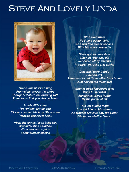 Sample Wedding Rehearsal Dinner song lyric sheet